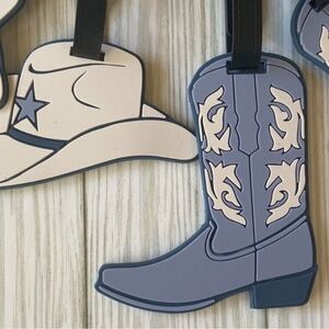 Western Cowboy Boot and Hat luggage tag Set